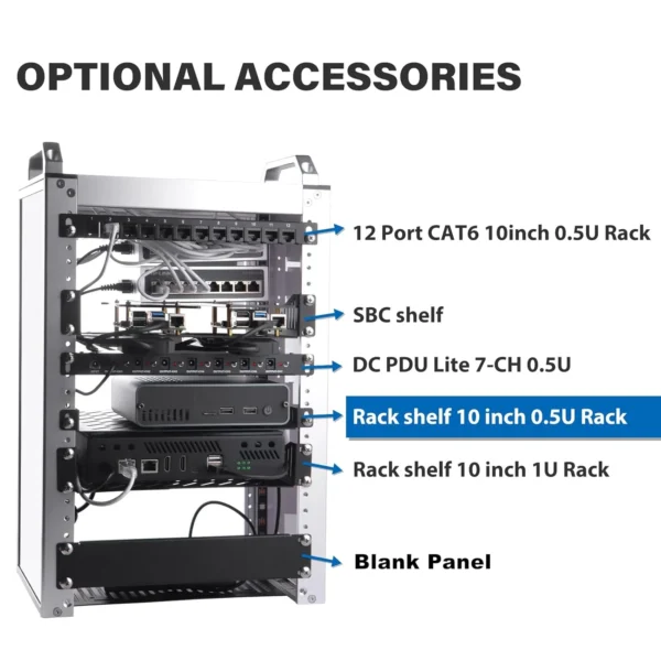 10 inch 0.5U Rack Shelf - Vented Server Rack Tray