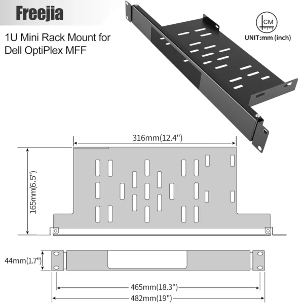 Dell OptiPlex MFF Mini PC Rack Mount - 1U Server Shelf
