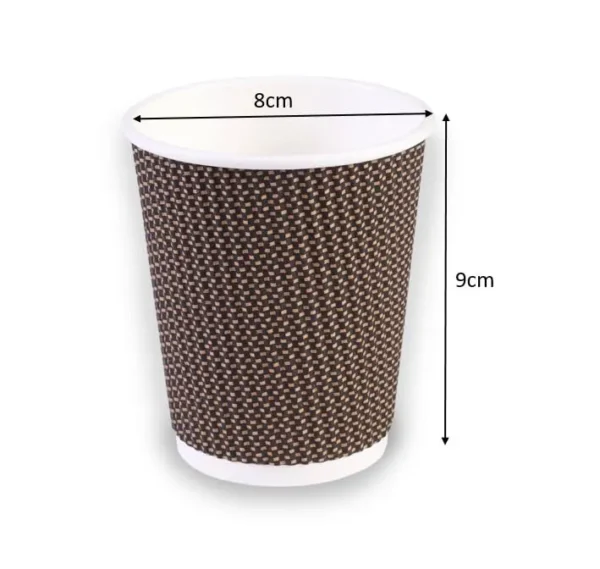 Ripple Paper Cups 8 Oz - 25 Pack Hot Drinks