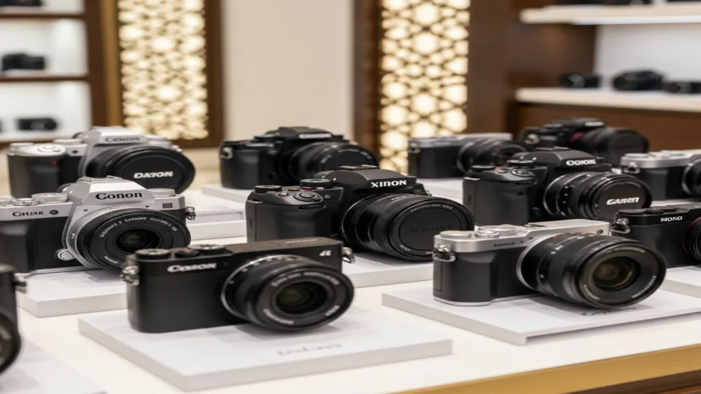 A selection of top photography cameras available for purchase at Dragon Mart, UAE.